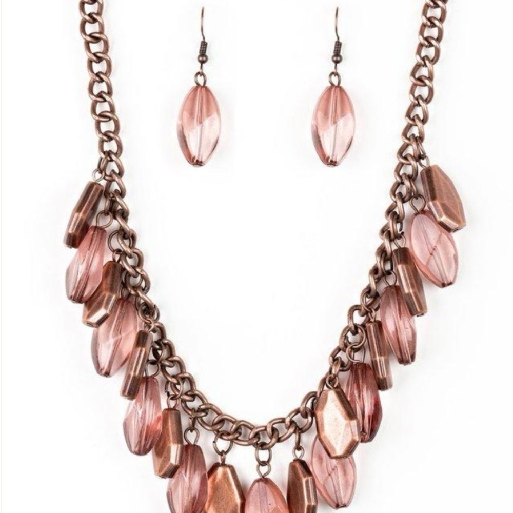 Elegant Bronze Necklace and Earring Set